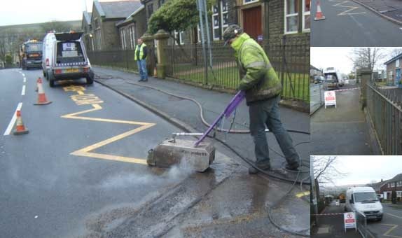 Minimal road surface damage line removal